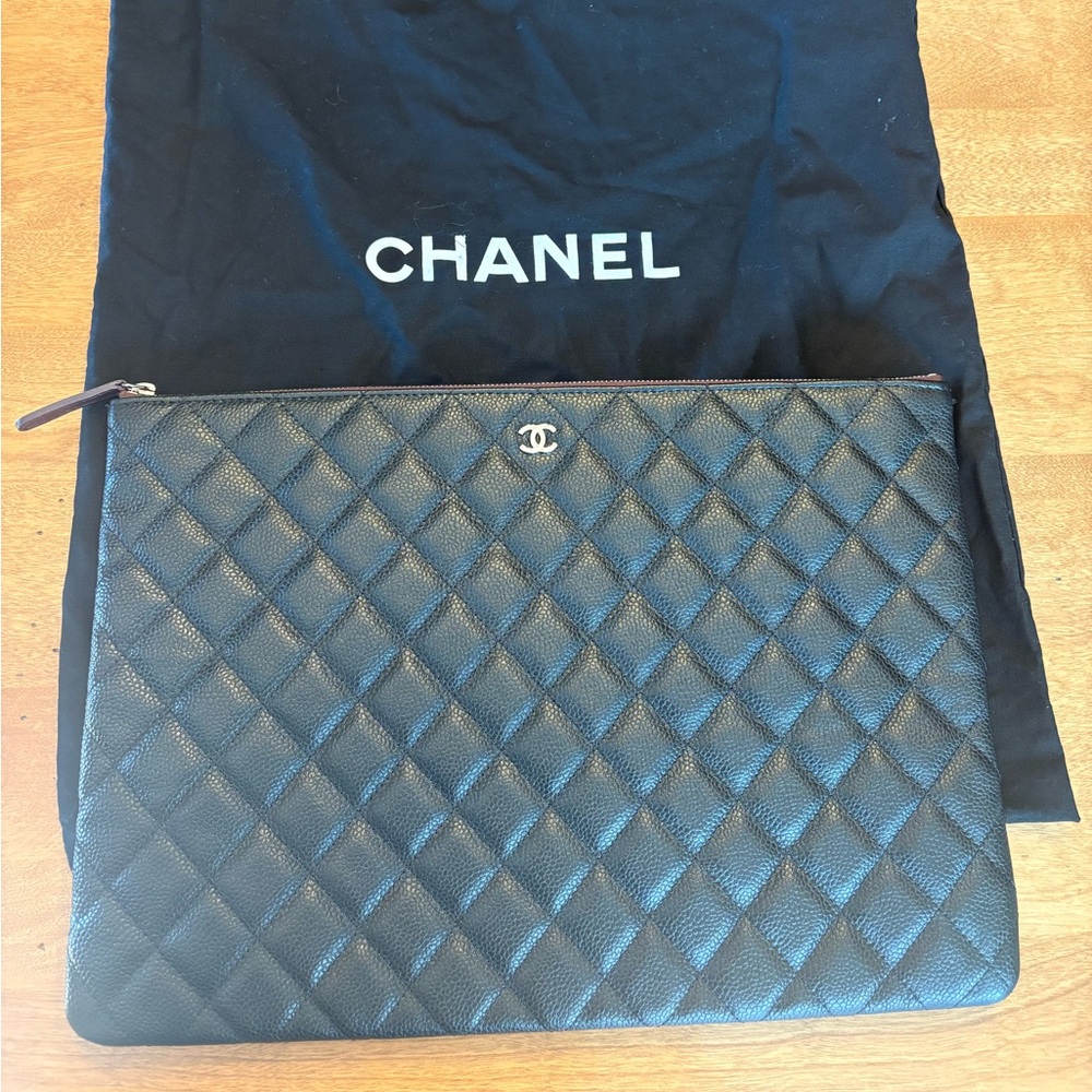 Chanel Quilted Black Clutch